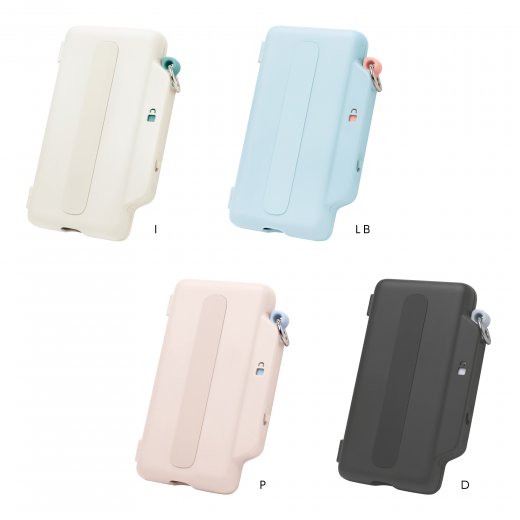 デジトックスのスマホ用ブロックケース、ホワイト、ブルー、ブラック、ピンクの4種類