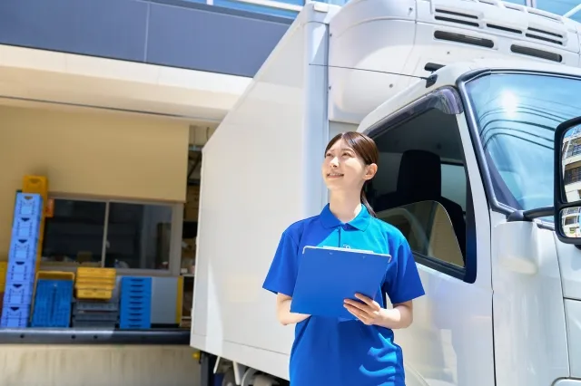 トラックと女性