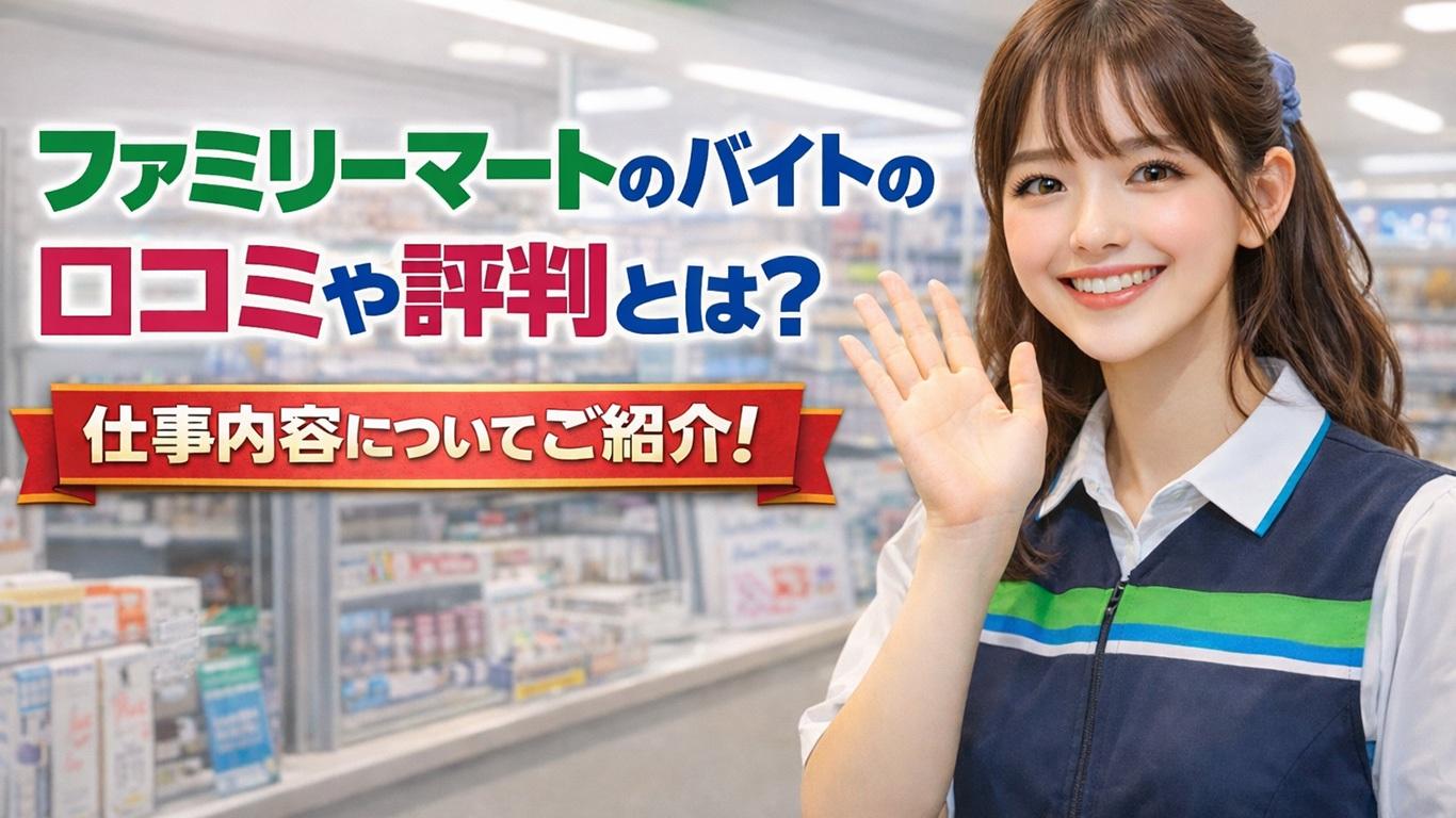 ファミリーマートのバイトの口コミや評判とは？仕事内容についてもご紹介！