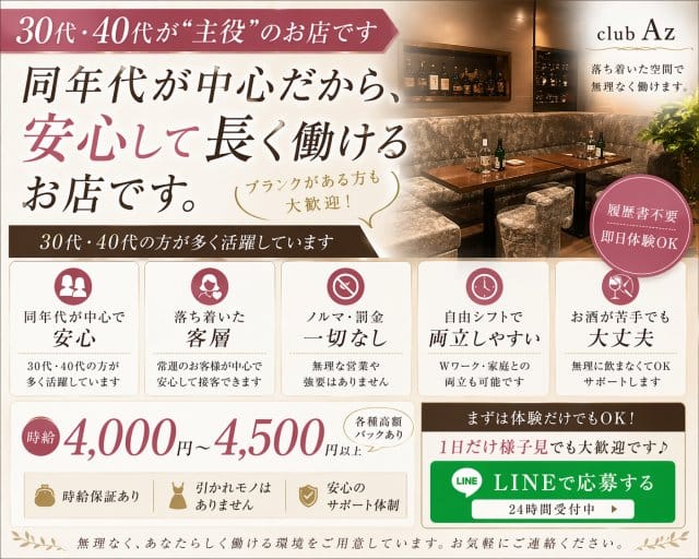 club Az（アズ）（東京都）の女性バイト求人情報