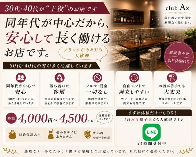 club Az（アズ）（北区）の女性バイト求人情報