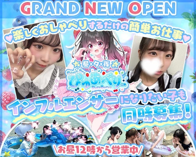 【昼・夕・夜】ぴゅあべりー（大阪府）の女性バイト求人情報