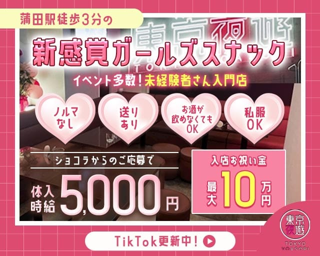 東京夜遊 -YOASOBI-（トウキョウヨアソビ）（東京都）の女性バイト求人情報