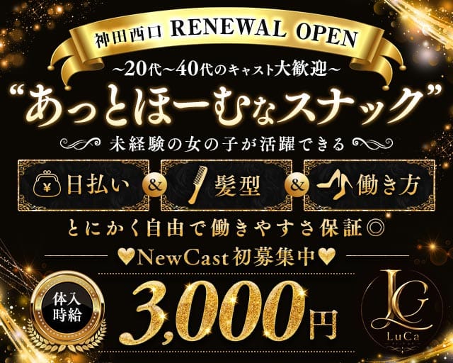 【神田西口】スナック LuCa-ルカ-（東京都）の女性バイト求人情報
