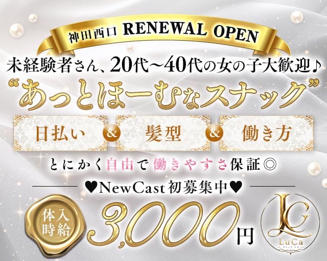 【神田西口】スナック LuCa-ルカ-（東京都）の女性バイト求人情報