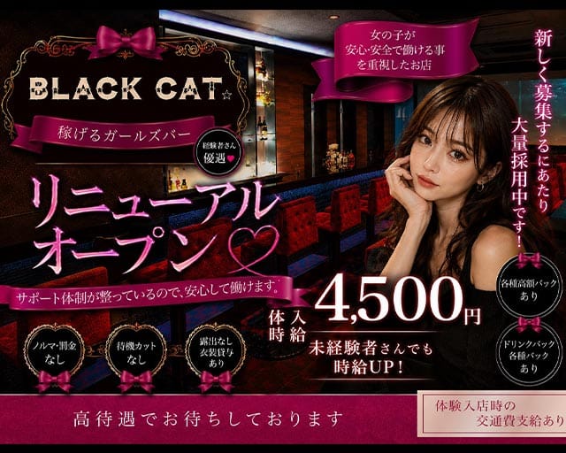 【東急線/JR線蒲田駅】Girl's Bar ブラックキャットの女性バイト求人情報
