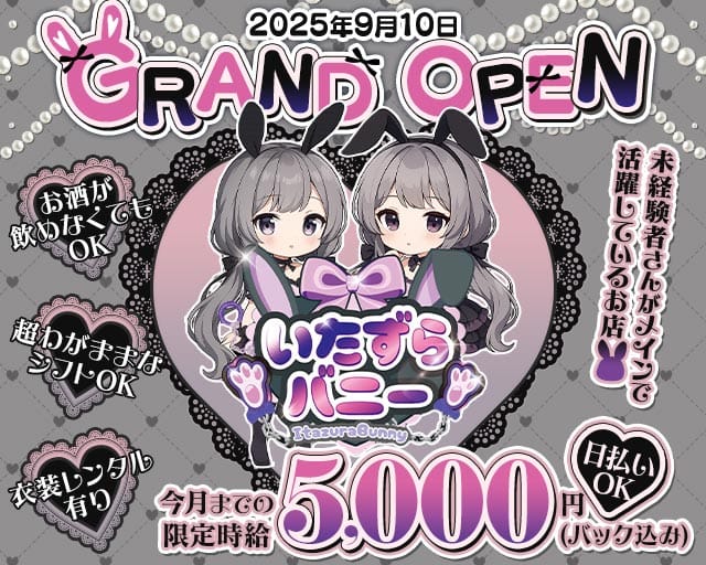 いたずらバニーちゃん（大阪市中央区）の女性バイト求人情報
