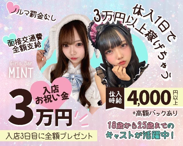 Girls Bar MINT（ミント）（東京都）の女性バイト求人情報