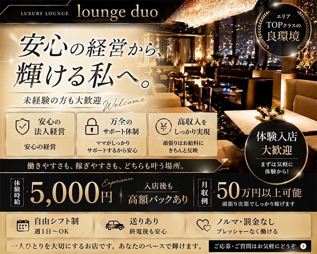 Lounge duo（ラウンジドゥオ）（権堂駅）の女性バイト求人情報