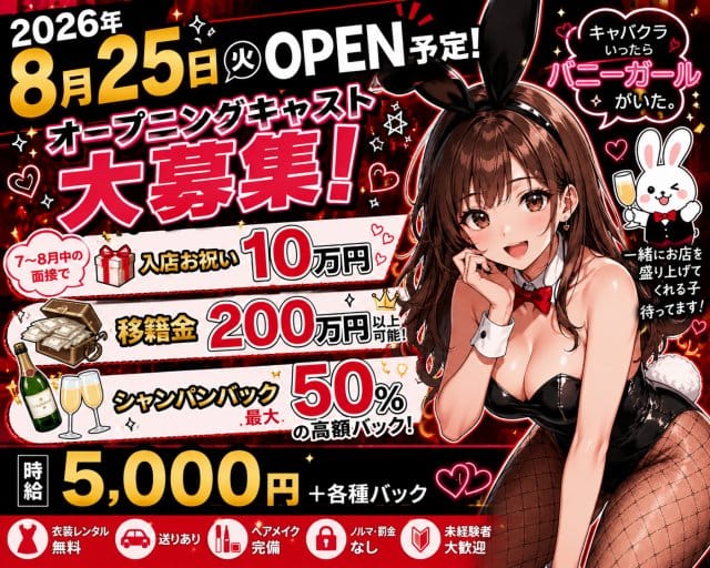 キャバクラ行ったらバニーガールがいた。名古屋錦店の女性バイト求人情報