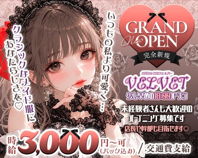 Cafe＆bar velvet（ベルベット）（大阪市）の女性バイト求人情報